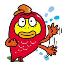 Kinpei whimsical red snapper 2 sticker #10153384