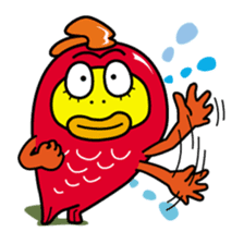 Kinpei whimsical red snapper 2 sticker #10153384