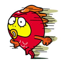 Kinpei whimsical red snapper 2 sticker #10153386
