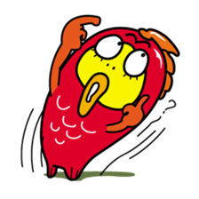 Kinpei whimsical red snapper 2 sticker #10153387