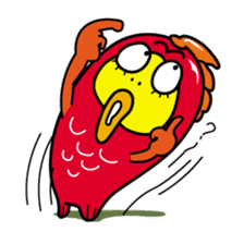 Kinpei whimsical red snapper 2 sticker #10153387
