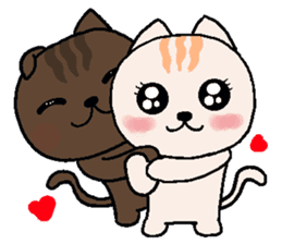 Chocolate Cat & Cream cat sticker #10153611