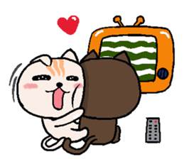 Chocolate Cat & Cream cat sticker #10153612