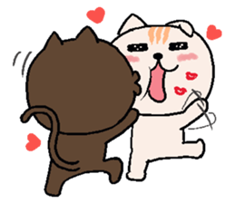 Chocolate Cat & Cream cat sticker #10153613