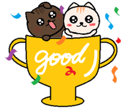 Chocolate Cat & Cream cat sticker #10153616