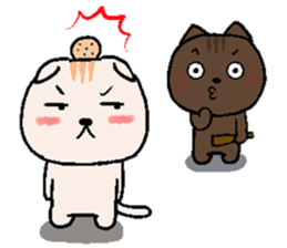Chocolate Cat & Cream cat sticker #10153627