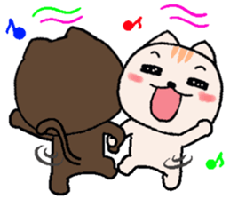 Chocolate Cat & Cream cat sticker #10153634