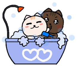 Chocolate Cat & Cream cat sticker #10153636