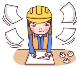 Woman contractor sticker #10155105