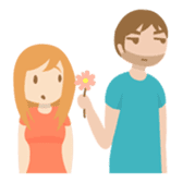 Young couple: John and Lucy in love sticker #10158976