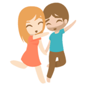 Young couple: John and Lucy in love sticker #10158977