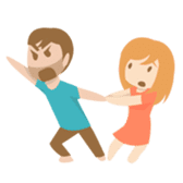 Young couple: John and Lucy in love sticker #10158978