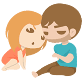 Young couple: John and Lucy in love sticker #10158983