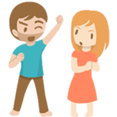 Young couple: John and Lucy in love sticker #10158984