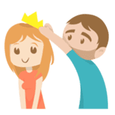 Young couple: John and Lucy in love sticker #10158986