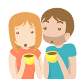 Young couple: John and Lucy in love sticker #10158987