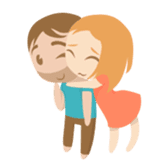 Young couple: John and Lucy in love sticker #10158988