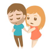 Young couple: John and Lucy in love sticker #10158989