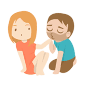 Young couple: John and Lucy in love sticker #10158993