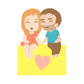 Young couple: John and Lucy in love sticker #10158994