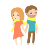 Young couple: John and Lucy in love sticker #10158995