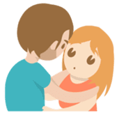 Young couple: John and Lucy in love sticker #10159015