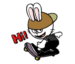 Fun skater Rabbit sticker #10162418