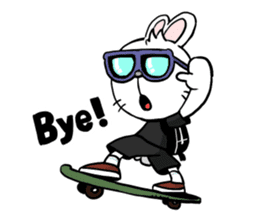 Fun skater Rabbit sticker #10162422