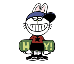 Fun skater Rabbit sticker #10162445