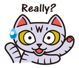 Sue of a tabby cat English version sticker #10162949