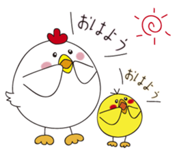 housewife with small children chicken sticker #10165656