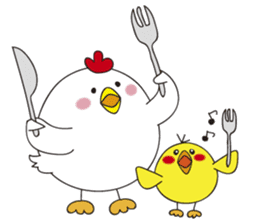 housewife with small children chicken sticker #10165672