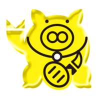 Golden pig of Happiness sticker #10168890