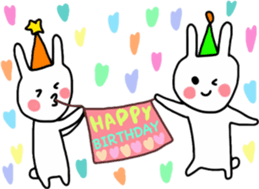 simple white rabbit2 sticker #10169055