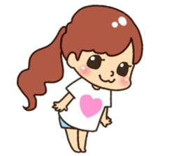 Assortment of a cute girl sticker #10169936