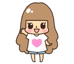 Assortment of a cute girl sticker #10169937