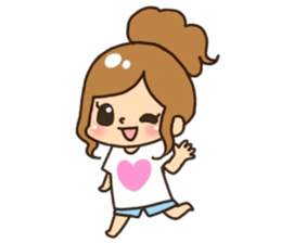 Assortment of a cute girl sticker #10169940