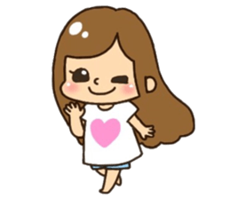 Assortment of a cute girl sticker #10169941