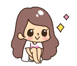 Assortment of a cute girl sticker #10169943