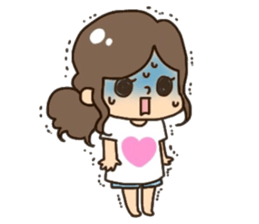 Assortment of a cute girl sticker #10169945