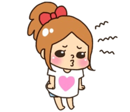 Assortment of a cute girl sticker #10169946