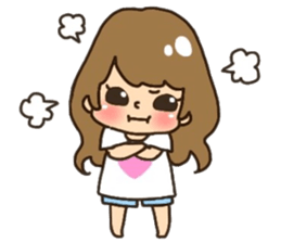 Assortment of a cute girl sticker #10169948