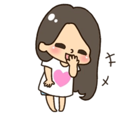 Assortment of a cute girl sticker #10169950