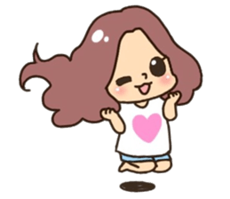 Assortment of a cute girl sticker #10169951