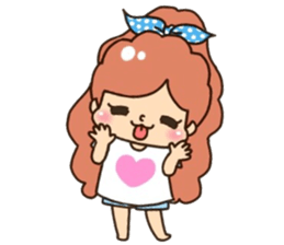 Assortment of a cute girl sticker #10169953