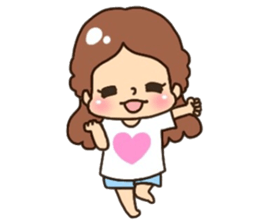 Assortment of a cute girl sticker #10169955