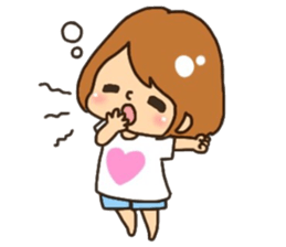 Assortment of a cute girl sticker #10169957