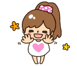 Assortment of a cute girl sticker #10169958