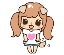 Assortment of a cute girl sticker #10169960