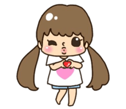 Assortment of a cute girl sticker #10169965